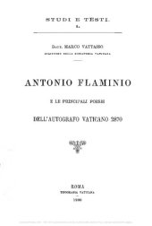 book Antonio Flaminio e le principali poesie dell'autografo Vaticano 2870