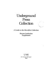 book Underground Press Collection: A Guide to the Microfilm Collection, Hoover Institution Supplement