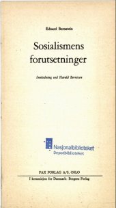 book Sosialismens forutsetninger