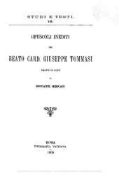 book Opuscoli inediti del beato card. Giuseppe Tommasi