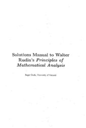 book Solutions Manual to Walter Rudin's Principles of Mathematical Analysis