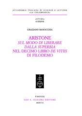 book Aristone, «Sul modo di liberare dalla superbia», nel decimo libro «De vitiis» di Filodemo