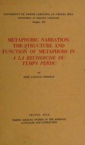 book Metaphoric Narration: The Structure and Function of Metaphors in À la Recherche Du Temps Perdu