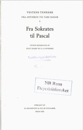 book Vestens tenkere fra antikken til våre dager. 1 Fra Sokrates til Pascal