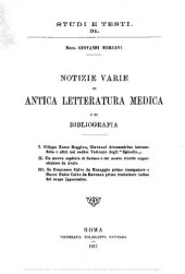 book Notizie varie di antica letteratura medica e di bibliografia