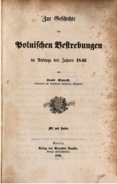 book Zur Geschichte der polnischen Bestrebungen im Anfange des Jahres 1846