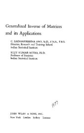 book Generalized Inverse of Matrices and Its Applications