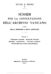 book Sussidi per la consultazione dell'Archivio Vaticano. Schedario Garampi. Registri vatcani. Registri lateranensi. Rationes Camerae. Inventario del Fondo concistoriale