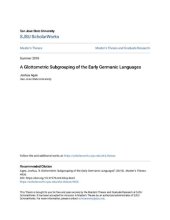 book A Glottometric Subgrouping of the Early Germanic Languages (MA thesis)