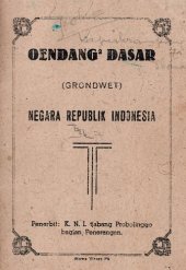 book Oendang² dasar (grondwet) Negara Republik Indonesia