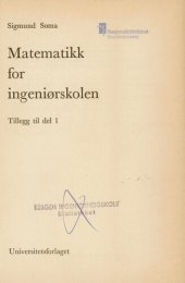 book Matematikk for ingeniørhøgskolen 1 : Tillegg til del 1