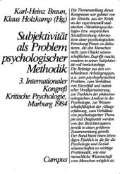 book Subjektivität als Problem psychologischer Methodik