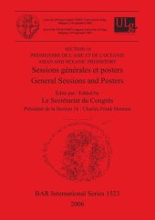 book Préhistoire de l'Asie et de l'Océanie / Asian and Oceanic Prehistory: Sessions générales et posters / General Sessions and Posters