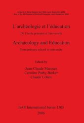 book L'archéologie et l'éducation / Archaeology and Education: From primary school to university/De l'école primaire à l'université