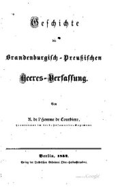 book Geschichte der Brandenburgisch-Preußischen Heeres-Verfassung