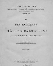 book Die Romanen in den Städten Dalmatiens während des Mittelalters