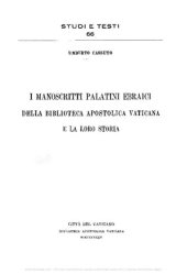 book I manoscritti palatini ebraici della Biblioteca Apostolica Vaticana e la loro storia