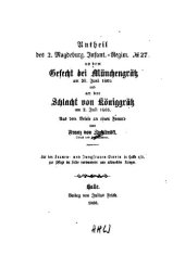 book Anteil des 2. Magdeburg. Infant.-Regim. Nr. 27 an dem Gefecht bei Münchengrätz am 28. Juni 1866