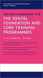 book Oxford Handbook for the Dental Foundation and Core Training Programmes