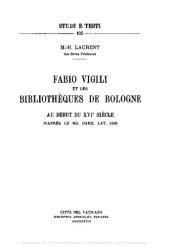 book Fabio Vigili et les bibliothèques de Bologne au début du XVI siècle d'après le ms. Barb. Lat. 3185