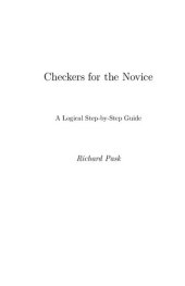 book Checkers for the Novice: A Logical Step-by-Step Guide