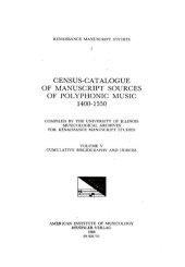 book Census-catalogue of manuscript sources of polyphonic music, 1400-1550