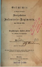 book Geschichte des Königlich Preußischen Dreizehnten Infanterie-Regiments von 1813 bis 1838