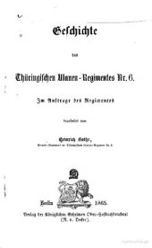 book Geschichte des Thüringischen Ulanen-Regiments Nr. 6