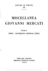 book Miscellanea Giovanni Mercati. Bibbia. Letteratura cristiana antica