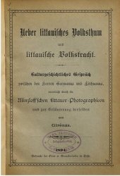 book Über litauisches Volkstum und litauische Volkstracht