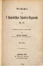 book Geschichte des 2. Hanseatischen Infanterie-Regiments Nr. 76