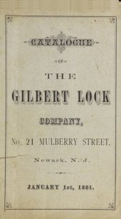 book Catalogue of the Gilbert Lock Company