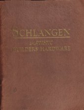 book Schlangen Artistic Builders' Hardware: Catalog No. 10