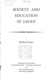 book Society and Education in Japan