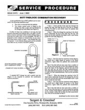 book Sargent & Greenleaf 8077 Padlock Combination Recovery