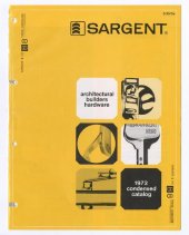 book Sargent Architectural Builders Hardware: 1972 Condensed Catalog