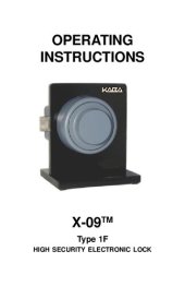 book Kaba Mas X-09 Type 1F High Security Electronic Lock Operating Instructions