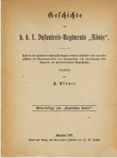 book Geschichte des k. b. 1. Infanterie-Regiments "König"