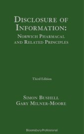 book Disclosure of Information Norwich Pharmacal and Related Principles