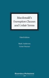 book Macdonald’s Exemption Clauses and Unfair Terms