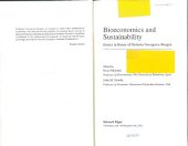 book Bioeconomics and Sustainability : Essays in Honor of Nicholas Georgescu-Roegen