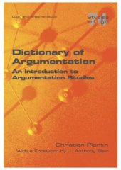 book Dictionary of Argumentation: A Introduction to Argumentation Studies