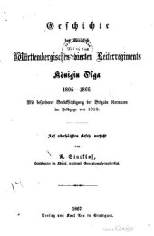 book Geschichte des Königlich Württembergischen Vierten Reiterregiments Königin Olga 1805-1866