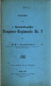 book Geschichte des 1. Brandenburgischen Dragoner-Regiments Nr. 2