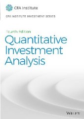 book Quantitative Investment Analysis (CFA Institute Investment Series)