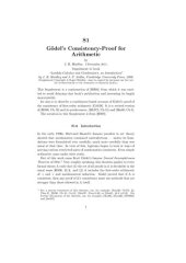 book Appendix S1: G¨odel’s Consistency-Proof for Arithmetic (supplement to "Lambda-Calculus and Combinators, an Introduction")