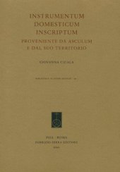 book Instrumentum domesticum inscriptum proveniente da Asculum e dal suo territorio