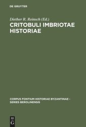 book Critobuli Imbriotae Historiae