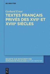 book Textes français privés des XVIIe et XVIIIe siècles