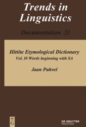 book Hittite Etymological Dictionary: Volume 10 Words beginning with SA